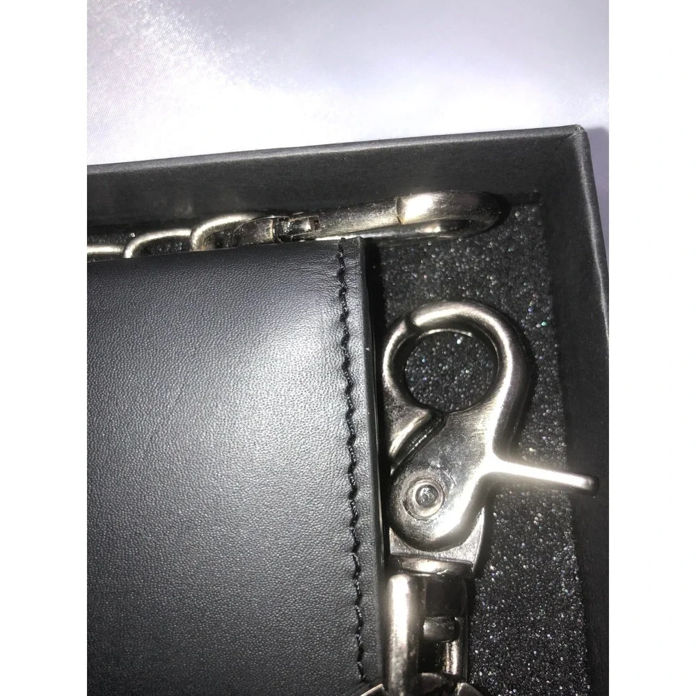 Harley-Davidson Mens Black Leather Drag Race Trucker Chain Wallet HDMWA11676